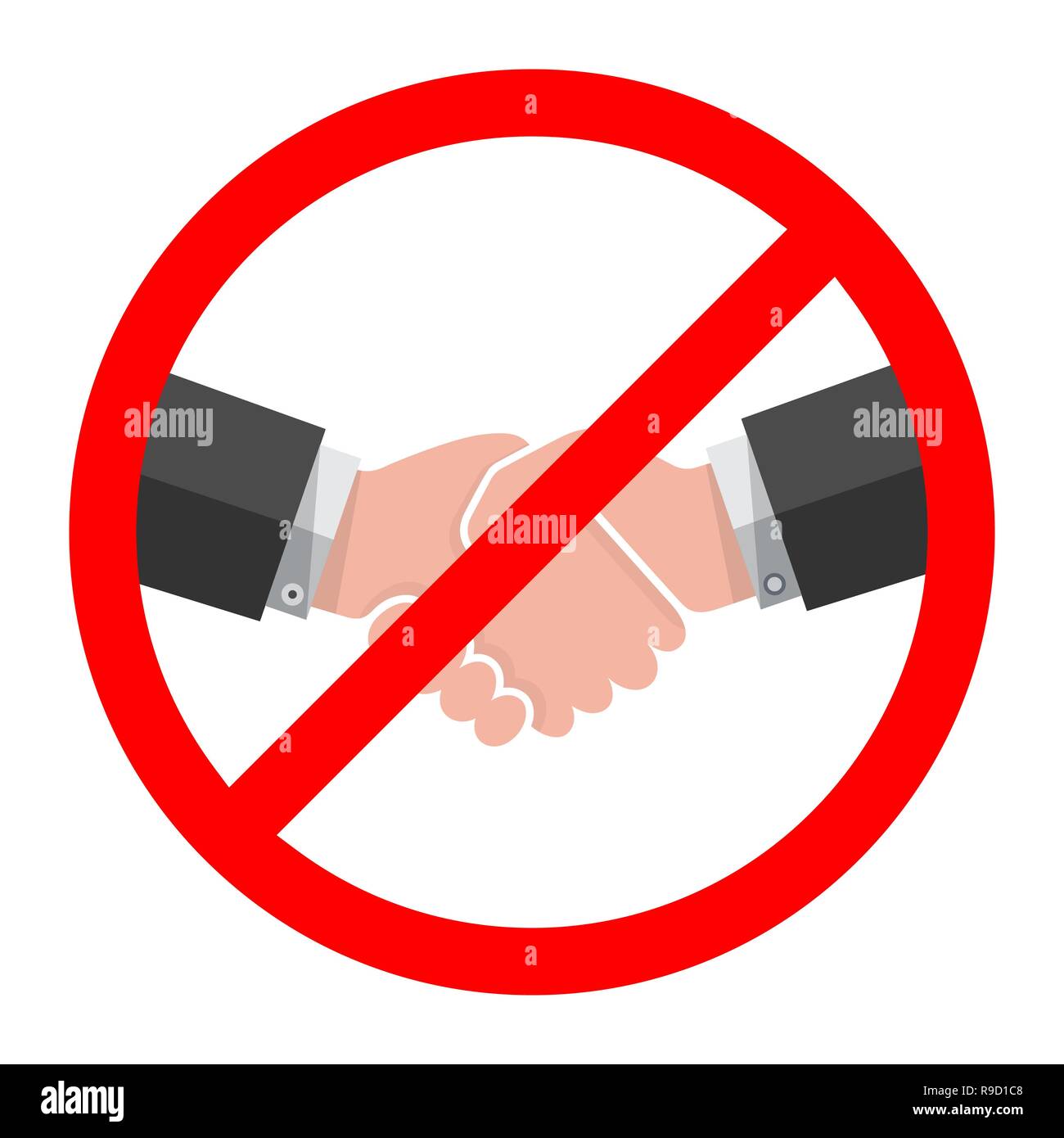 Nessuna icona di handshake. Illustrazione Vettoriale. Nessun trattamento. Nessuna collaborazione Illustrazione Vettoriale
