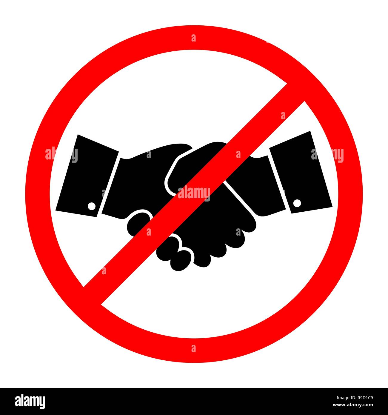 Nessuna icona di handshake. Illustrazione Vettoriale. Nessun trattamento. Nessuna collaborazione Illustrazione Vettoriale