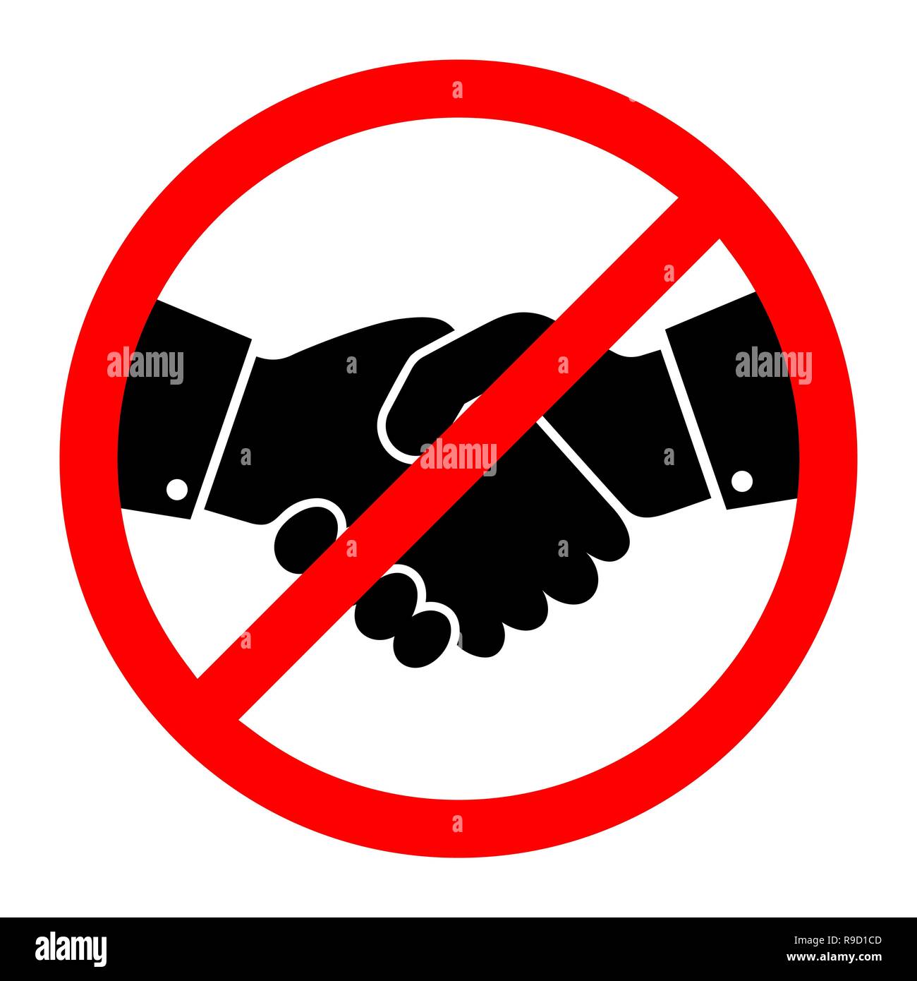 Nessuna icona di handshake. Illustrazione Vettoriale. Nessun trattamento. Nessuna collaborazione Illustrazione Vettoriale