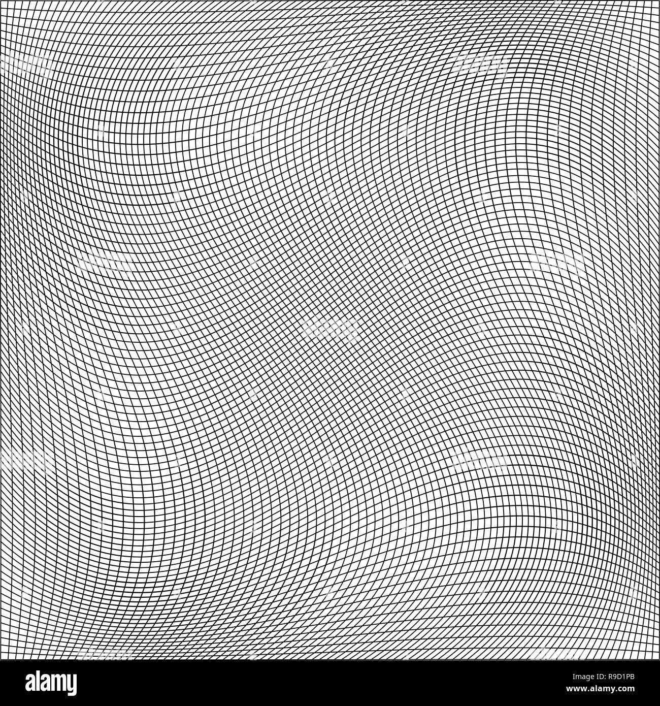 Sfondo con griglia di curve. Illustrazione Vettoriale. Maglia. Abstract sfondo monocromo Illustrazione Vettoriale