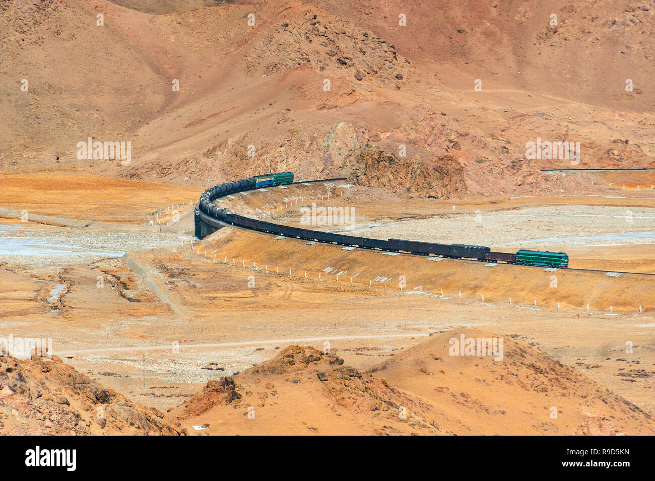 Il sistema ferroviario in Xinjiang, Silk Road. Turpan - Kashgar, Cina. Foto Stock