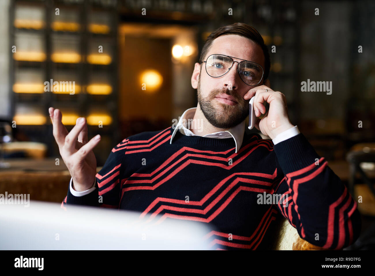 Uomo telefonando Foto Stock