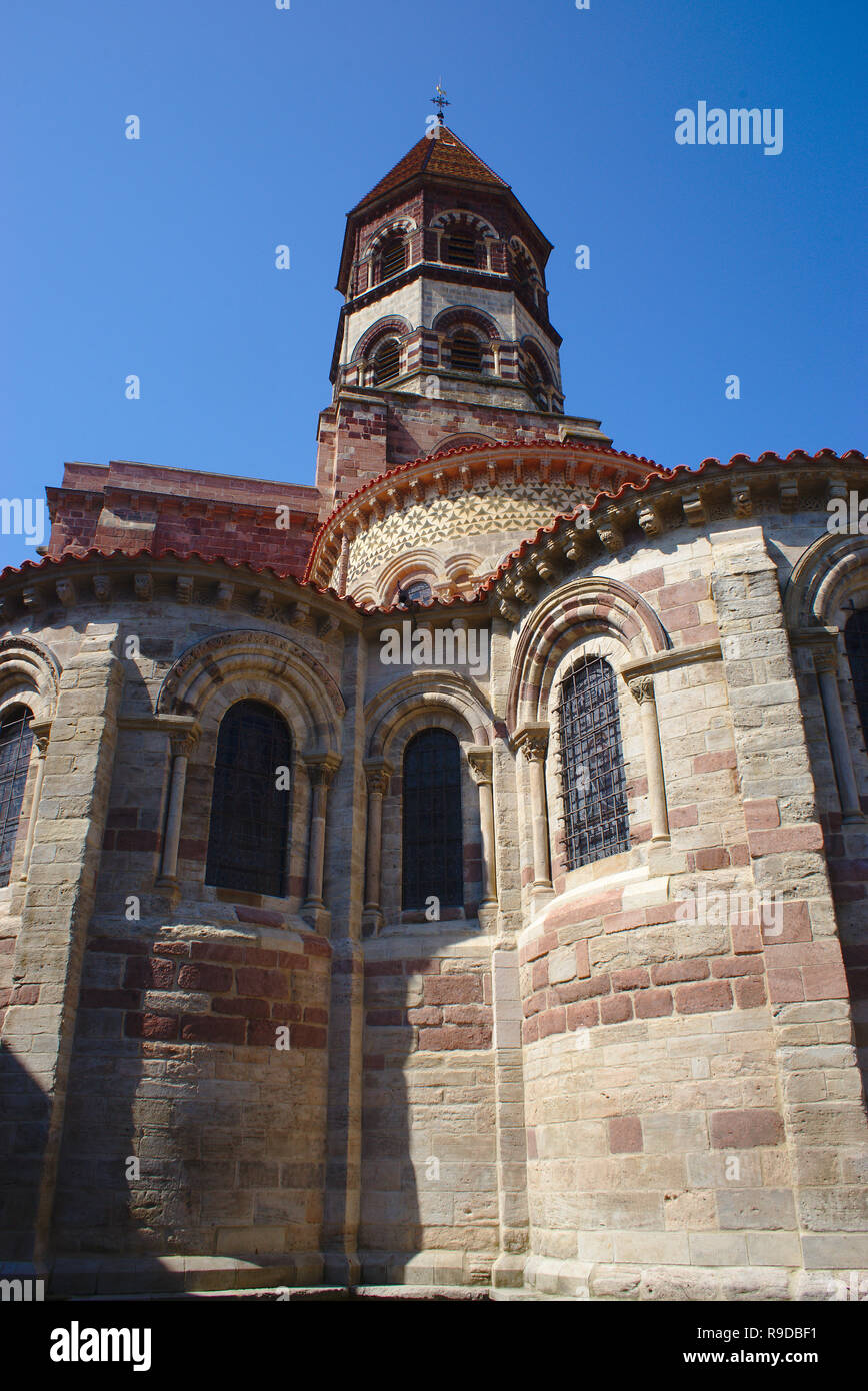 Saint-julien de Brioude basilica, in Haute Loire, Auvergnat stile romanico Foto Stock