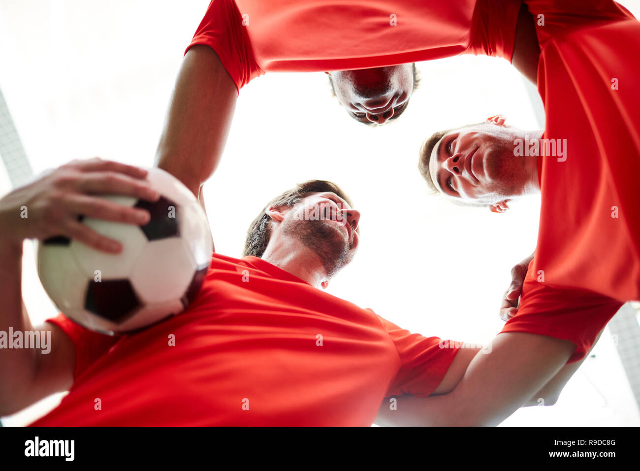 Unità dei giocatori di calcio Foto Stock