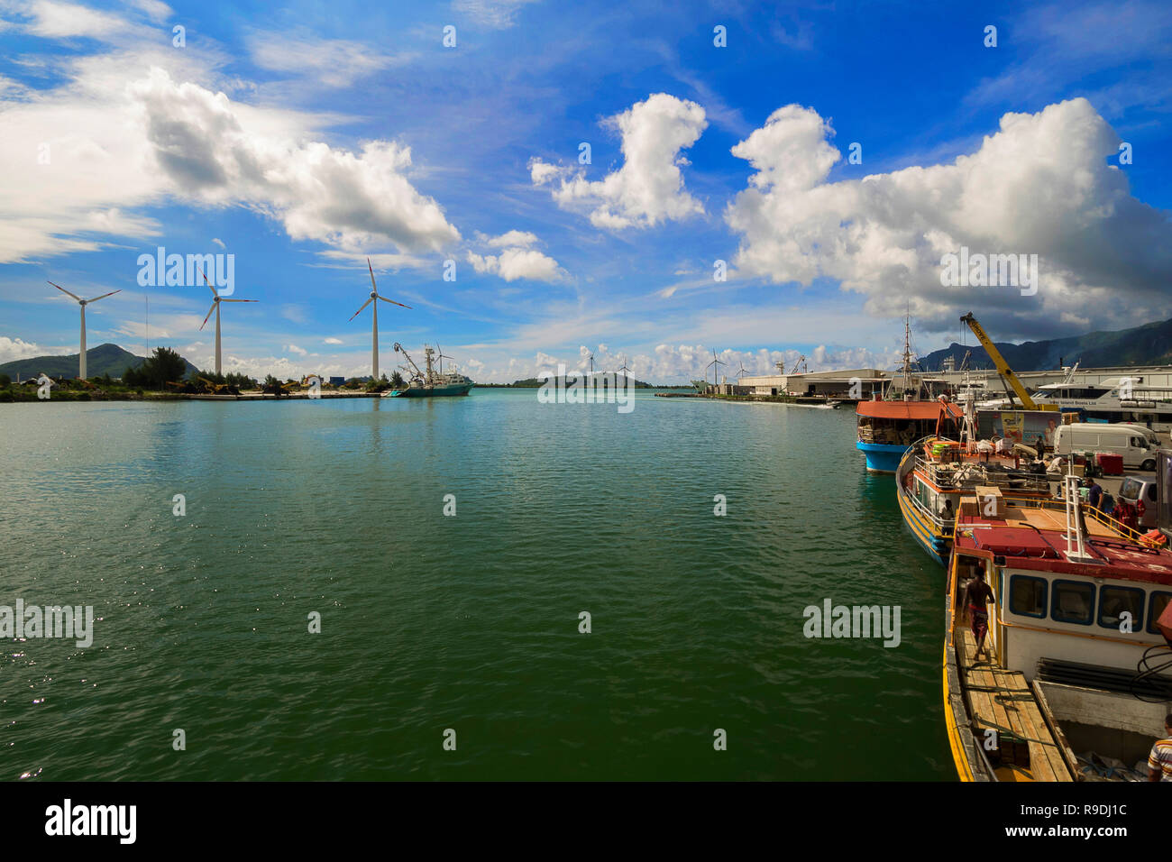 Seychellen - Hafen in Mahe Foto Stock