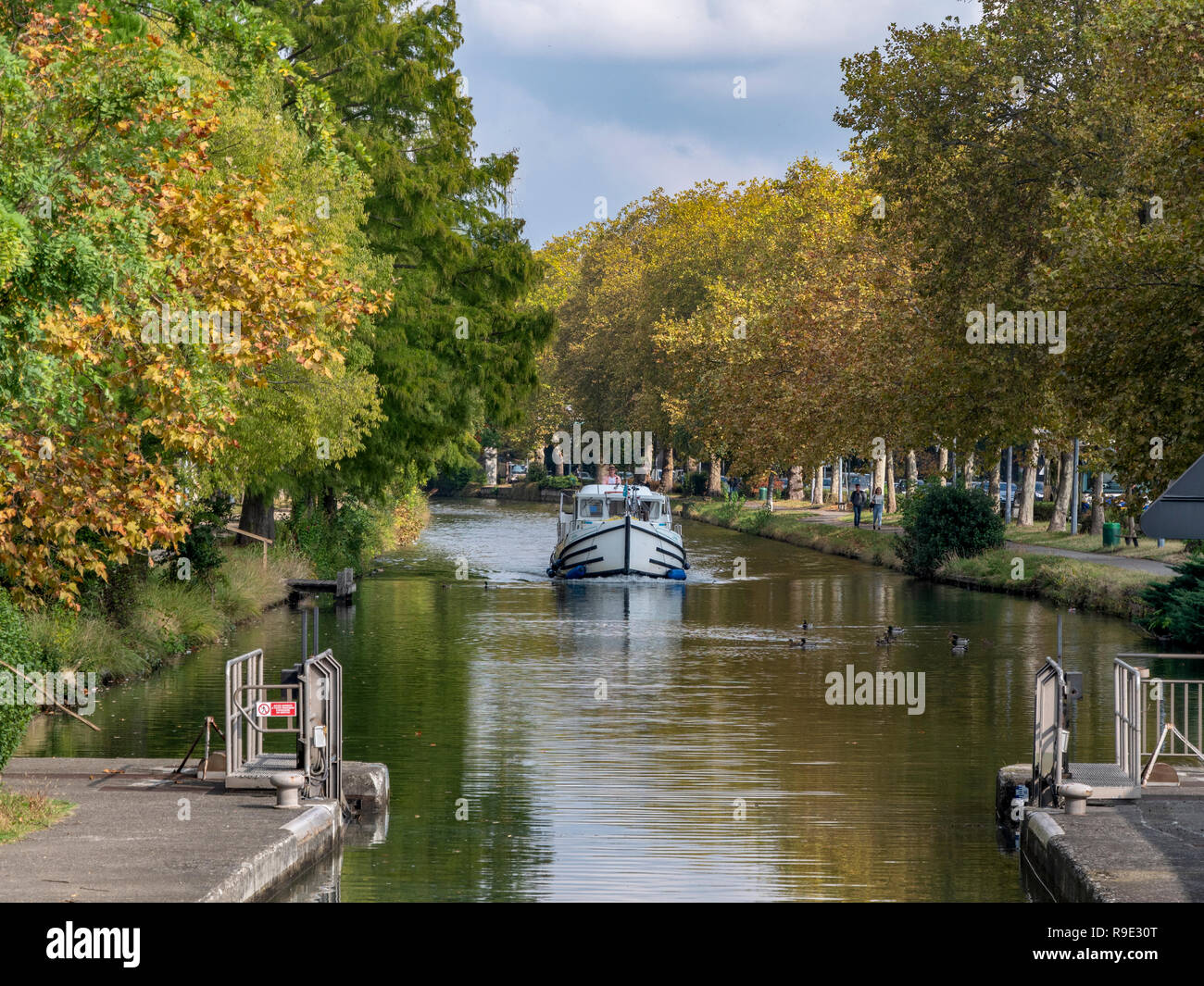 La Francia. Haute-Garonne (31), Toulouse. Case galleggianti sul Canal du Midi Foto Stock