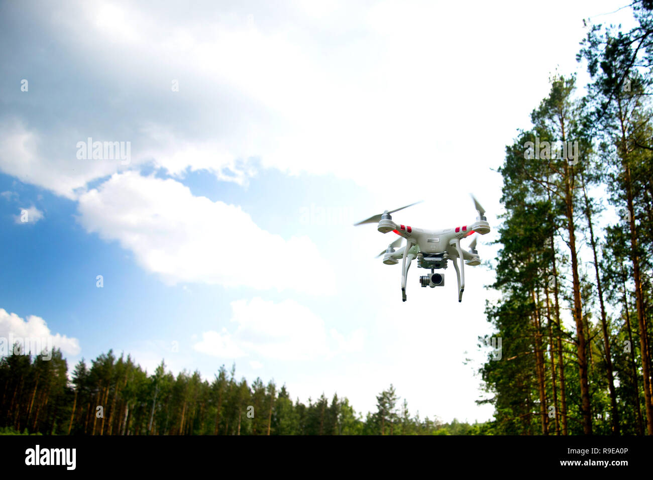 Drone Phantom 3, drone nel cielo Foto Stock