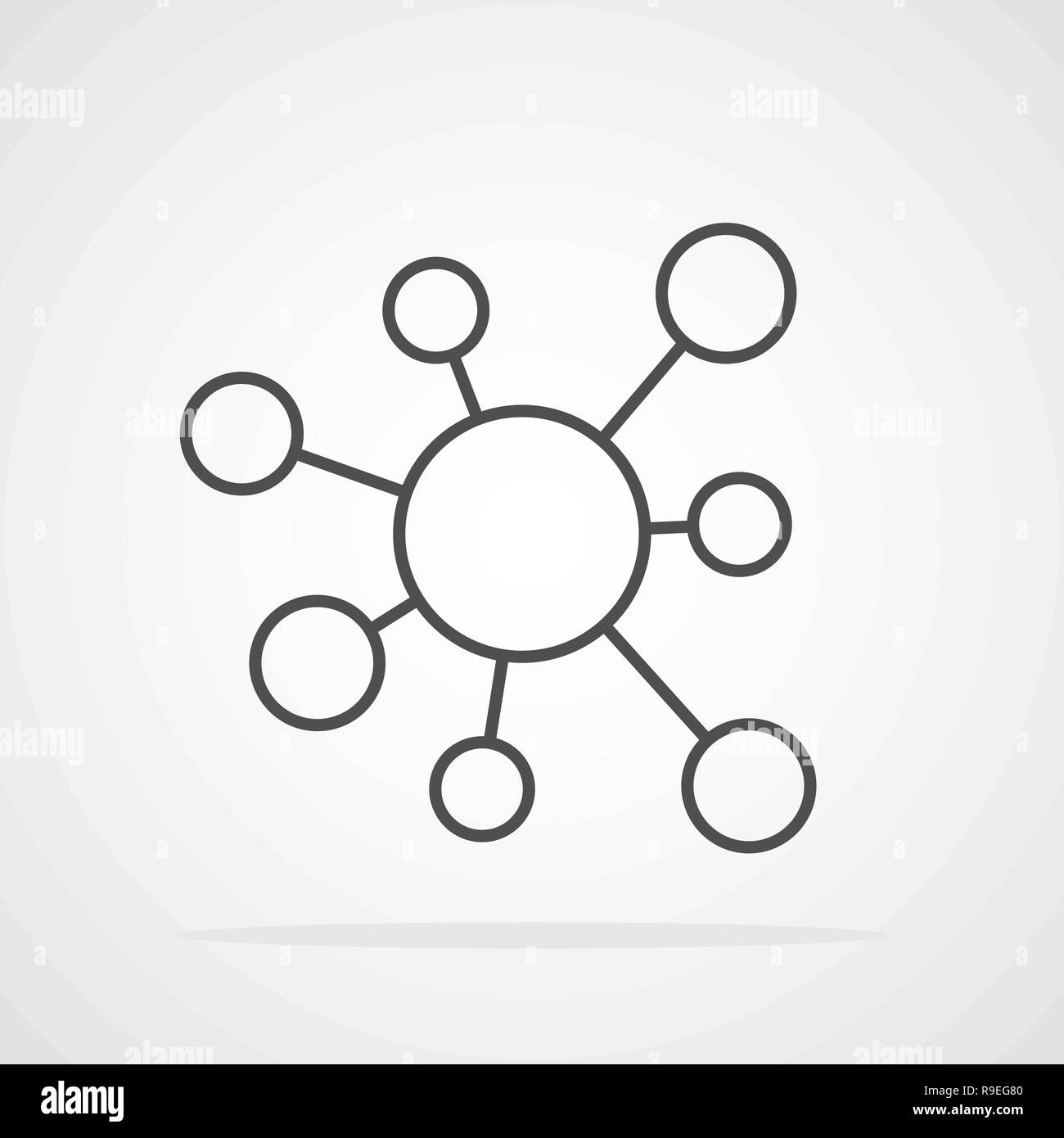 Icona condividi in stile appartamento. Illustrazione Vettoriale. Tecnologia link simbolo, isolata. Illustrazione Vettoriale