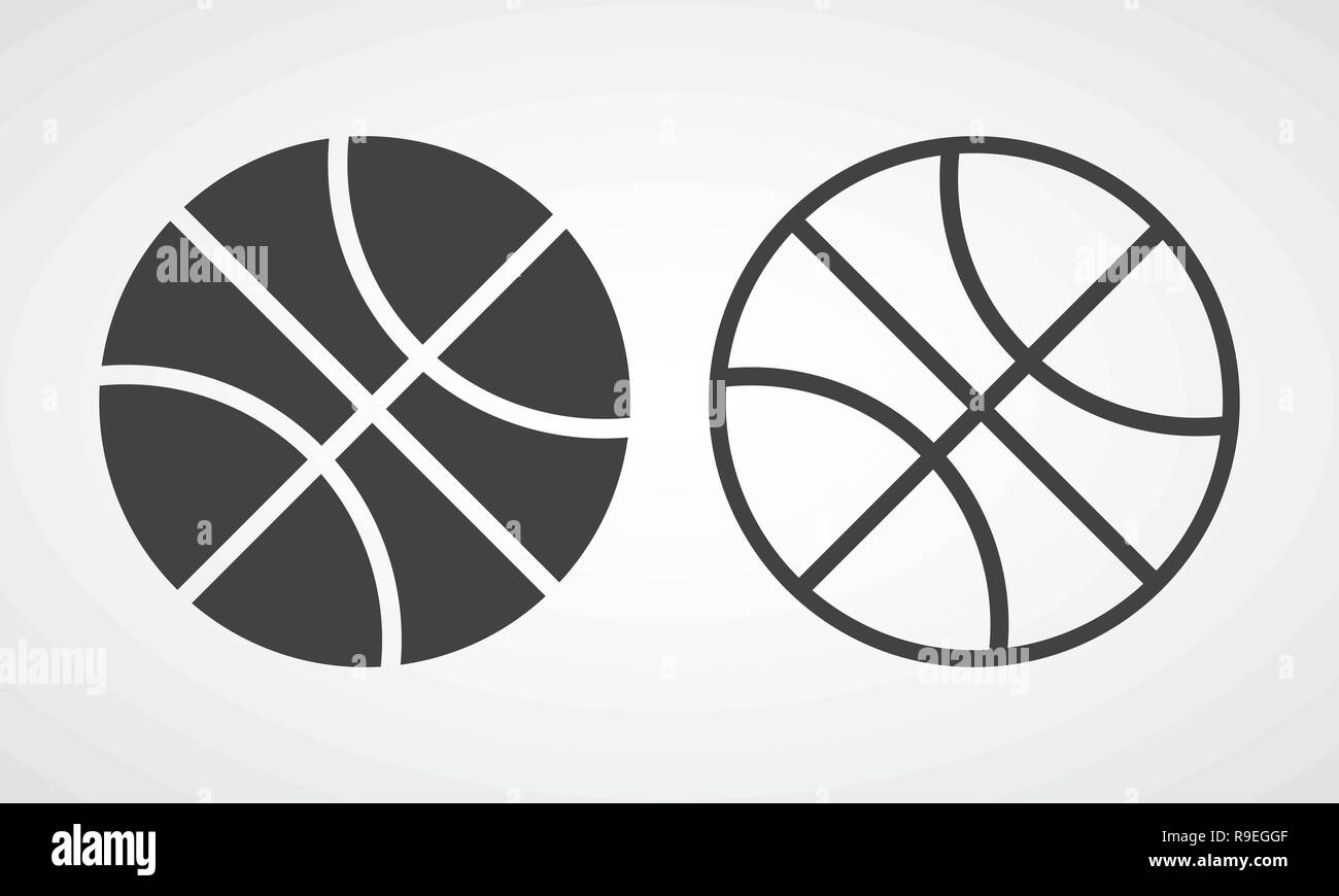 Icona di basket in stile appartamento. Illustrazione Vettoriale. Grigio icona Basket isolato Illustrazione Vettoriale