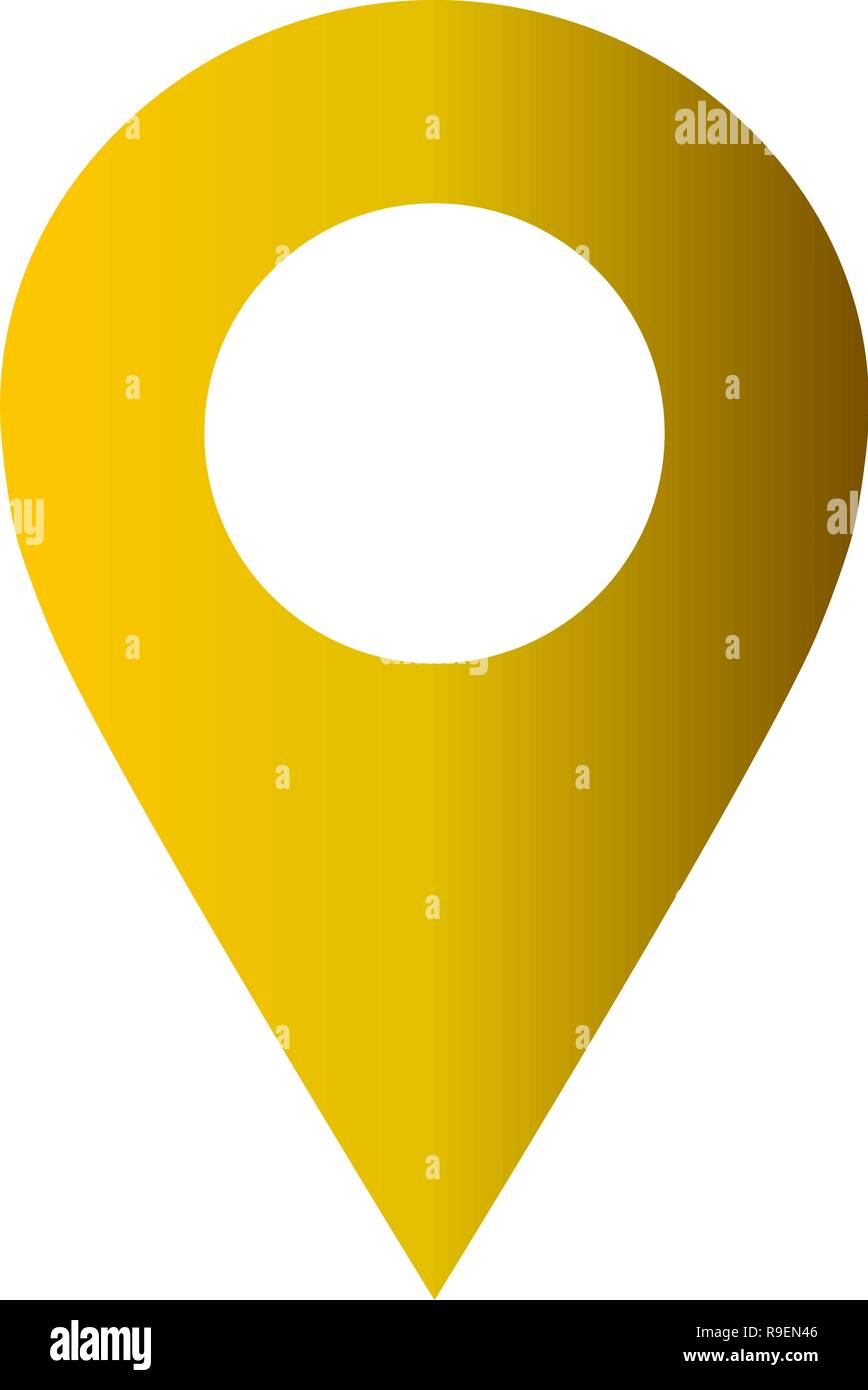 Pin point - golden gradiente, cavo isolato - illustrazione vettoriale Illustrazione Vettoriale