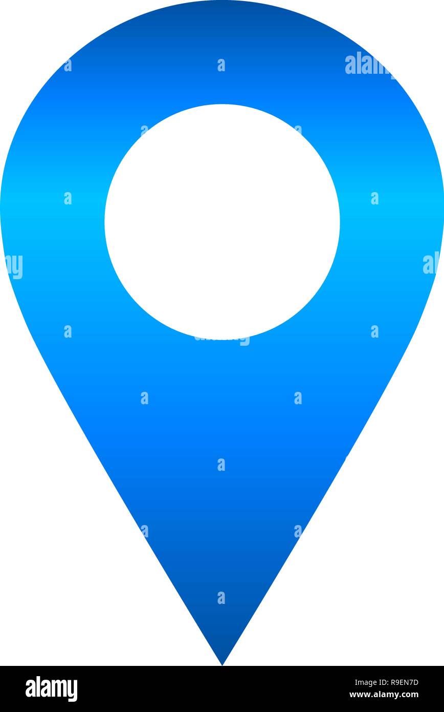 Pin point - gradiente blu cava, isolato - illustrazione vettoriale Illustrazione Vettoriale