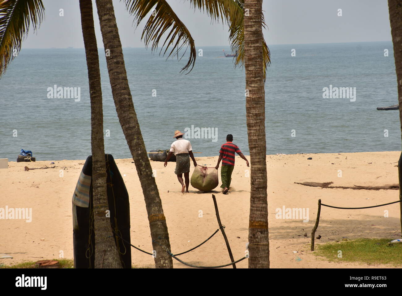 Mare Marari Beach, Alleppey, Kerala, India Foto Stock