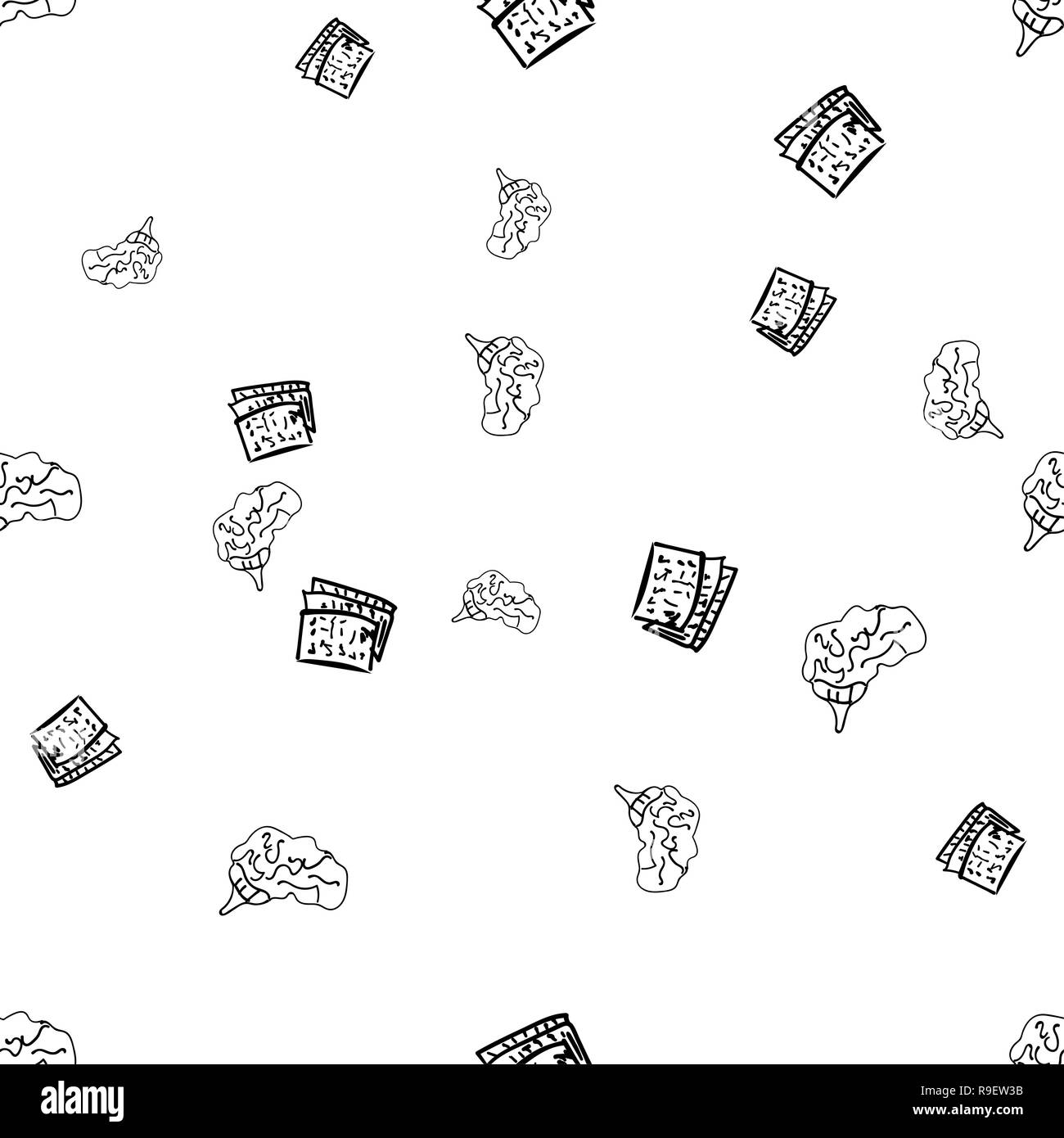 Il brainstorming seamless pattern. Ispirazione e l arrivo di idee. I bambini s disegno doodle Foto Stock