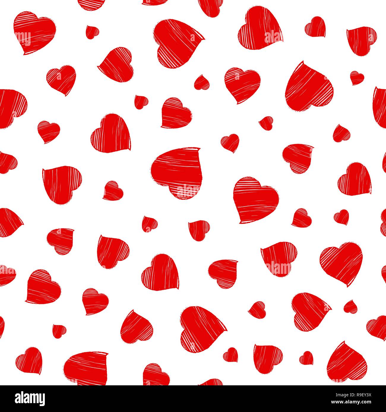 Cuori seamless pattern. Happy Valentines Day saluto. Illustrazione Vettoriale