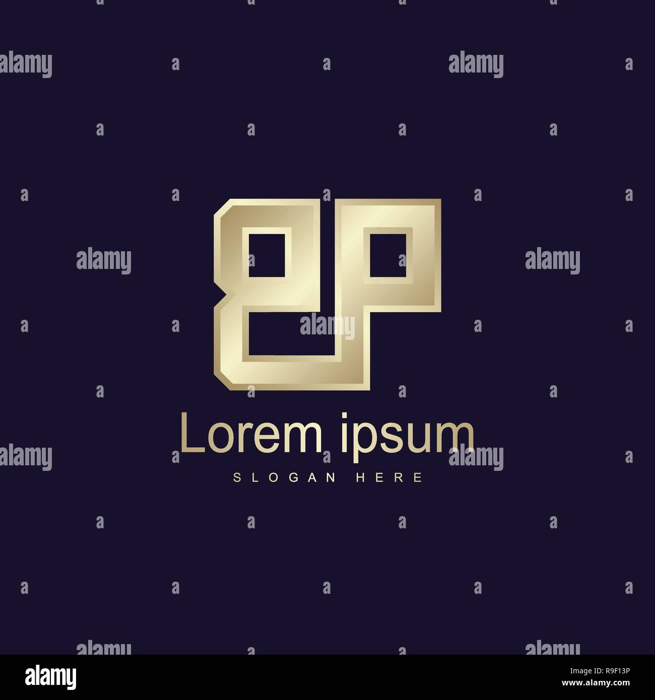 Lettera iniziale BP Modello Logo Design Vettoriali Illustrazione Vettoriale