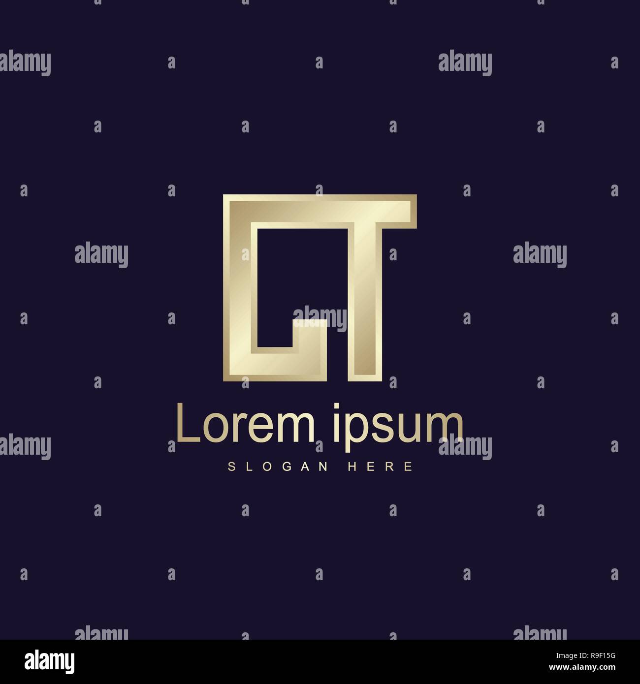 Lettera iniziale CT Modello Logo Design Vettoriali Illustrazione Vettoriale