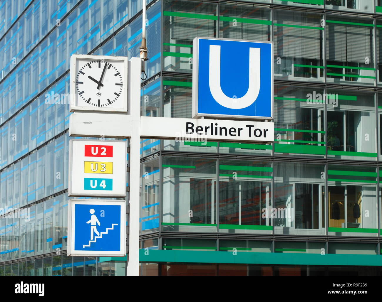 Pittogramma fermata della metropolitana di Berliner Tor, Amburgo, Germania, Europa mi Pictogramm U-Bahn Haltestelle Berliner Tor, Amburgo, Deutschland, Europa ho Foto Stock