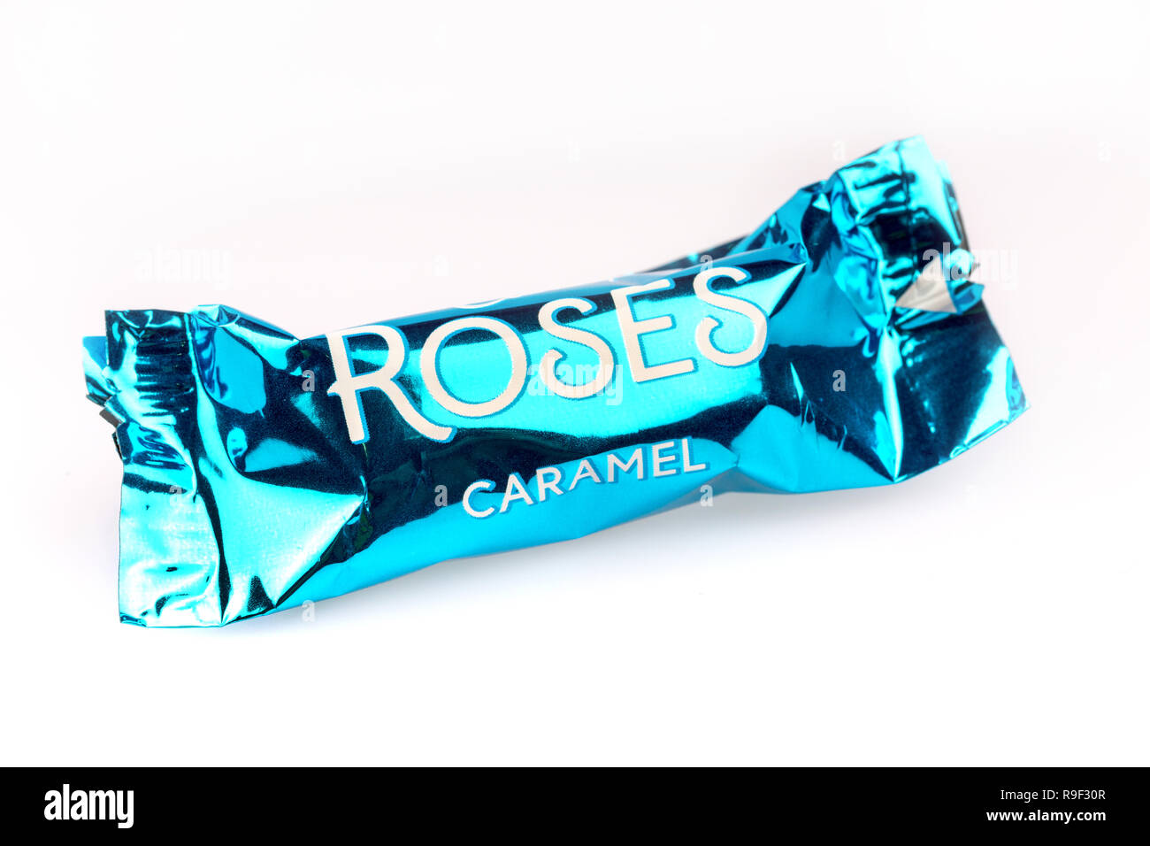 Caramello Cadbury's Rose cioccolato su sfondo bianco Foto Stock
