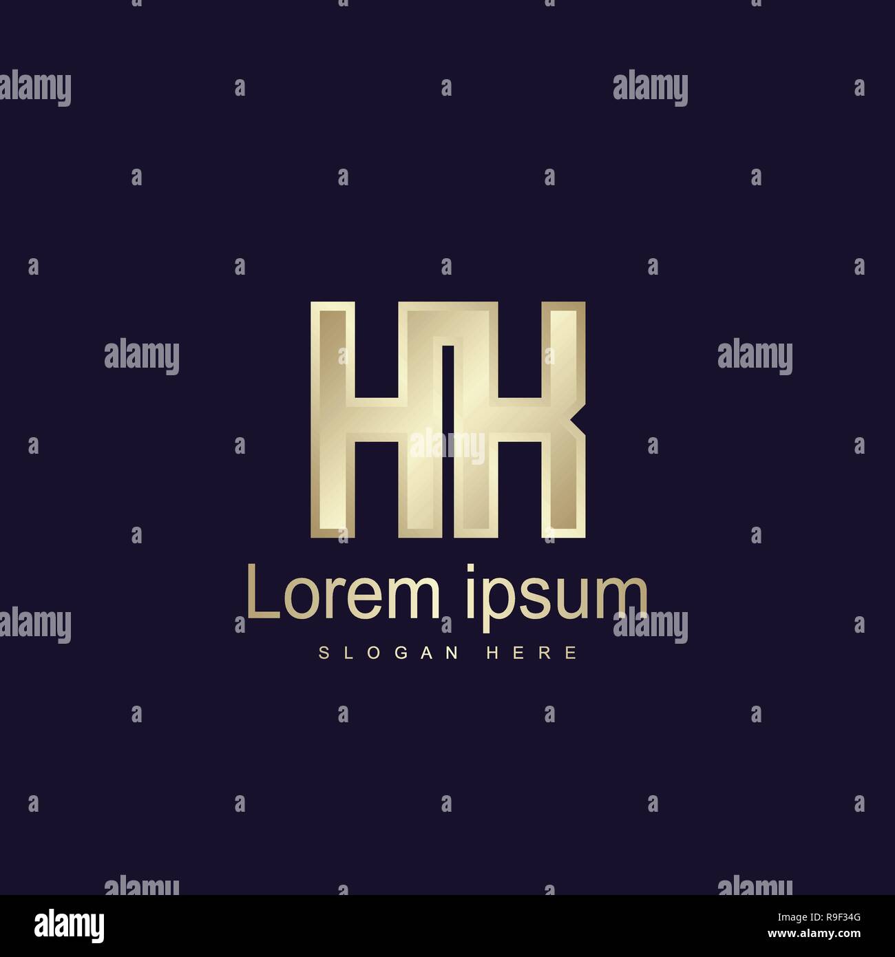 Lettera iniziale HK Modello Logo Design Vettoriali Illustrazione Vettoriale