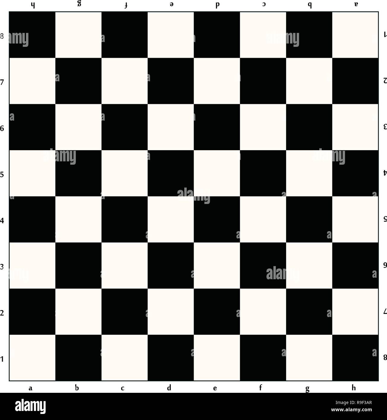 Svuotare scacchiera bianco e nero. Illustrazione Vettoriale eps. 10 Illustrazione Vettoriale