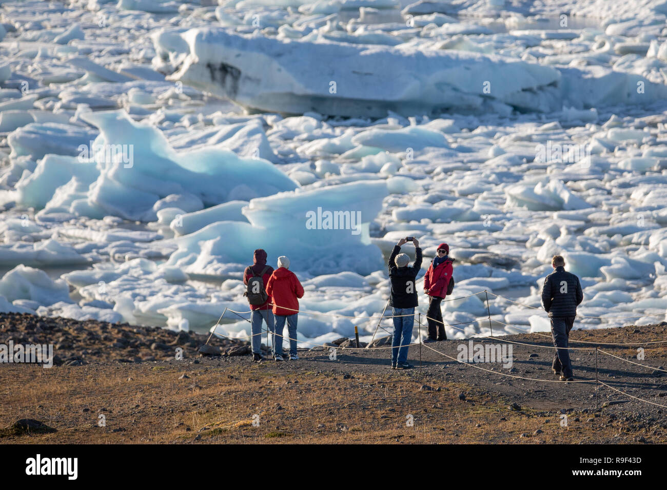 Gruppo cinese turisti visitano Islanda Svezia e Norvegia Foto Stock