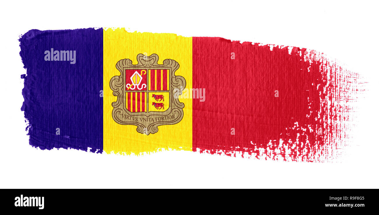 Spazzolata bandiera Andorra Foto Stock