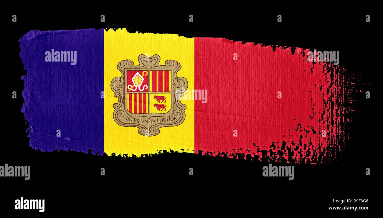 Spazzolata bandiera Andorra Foto Stock