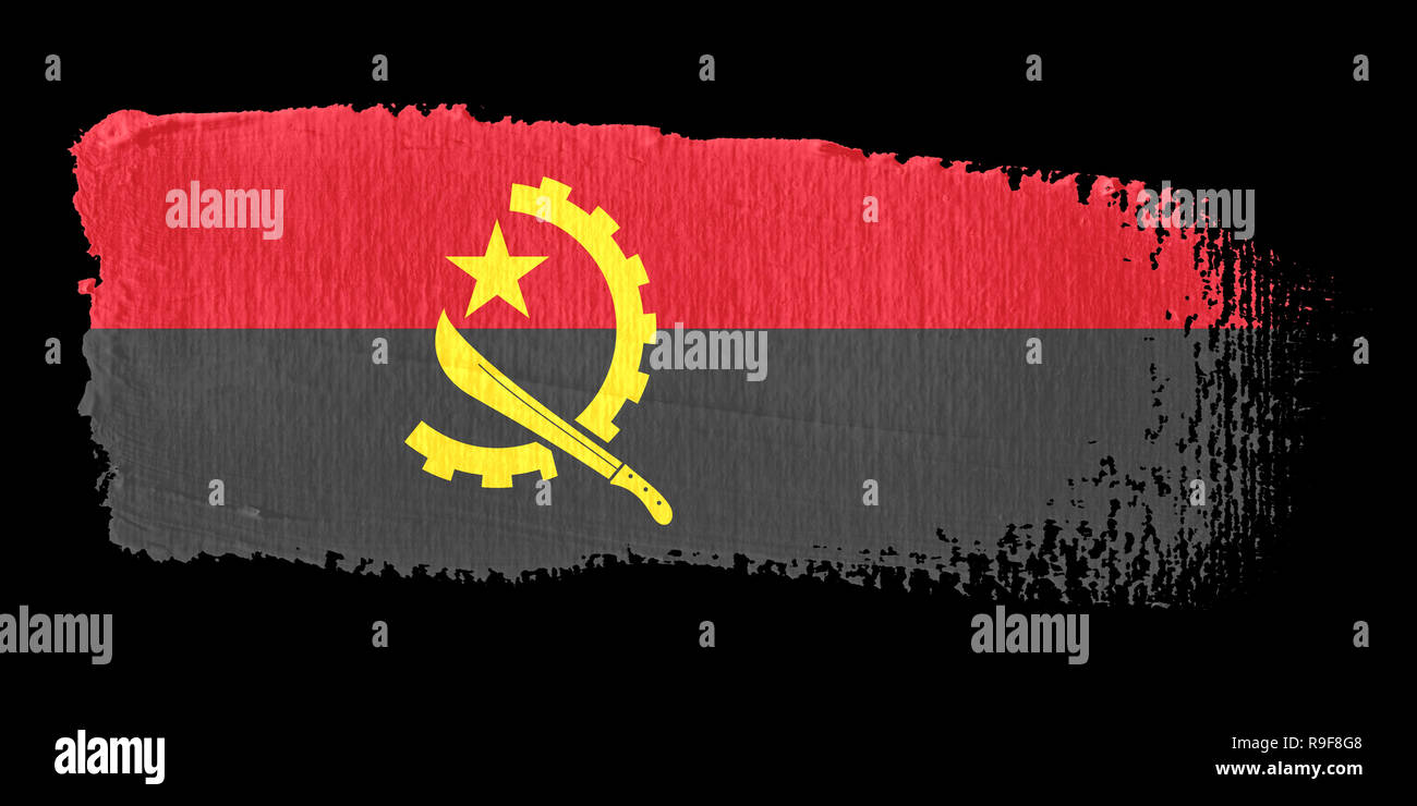 Spazzolata bandiera Angola Foto Stock