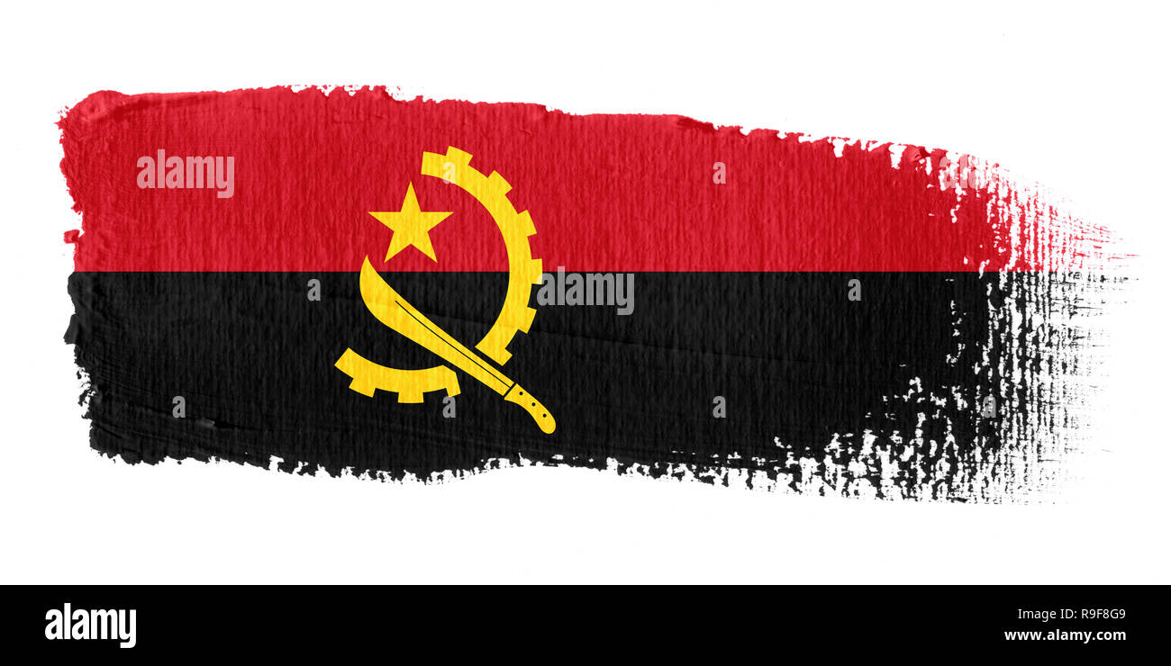 Spazzolata bandiera Angola Foto Stock