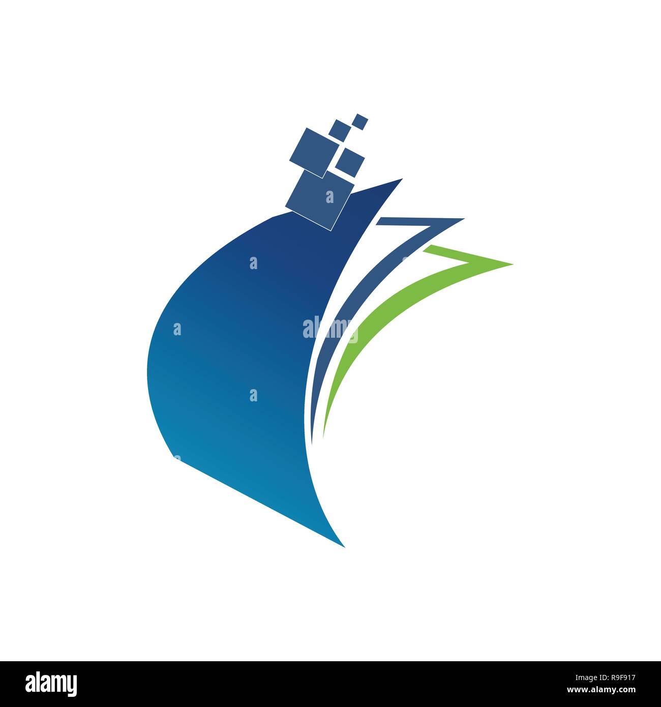 Logotipo, casella e la progettazione dei dati, moderno e di design creativo per il settore industriale e commerciale, il vettore Logo templates, logo web, tecnologia logo multimediali, software Illustrazione Vettoriale