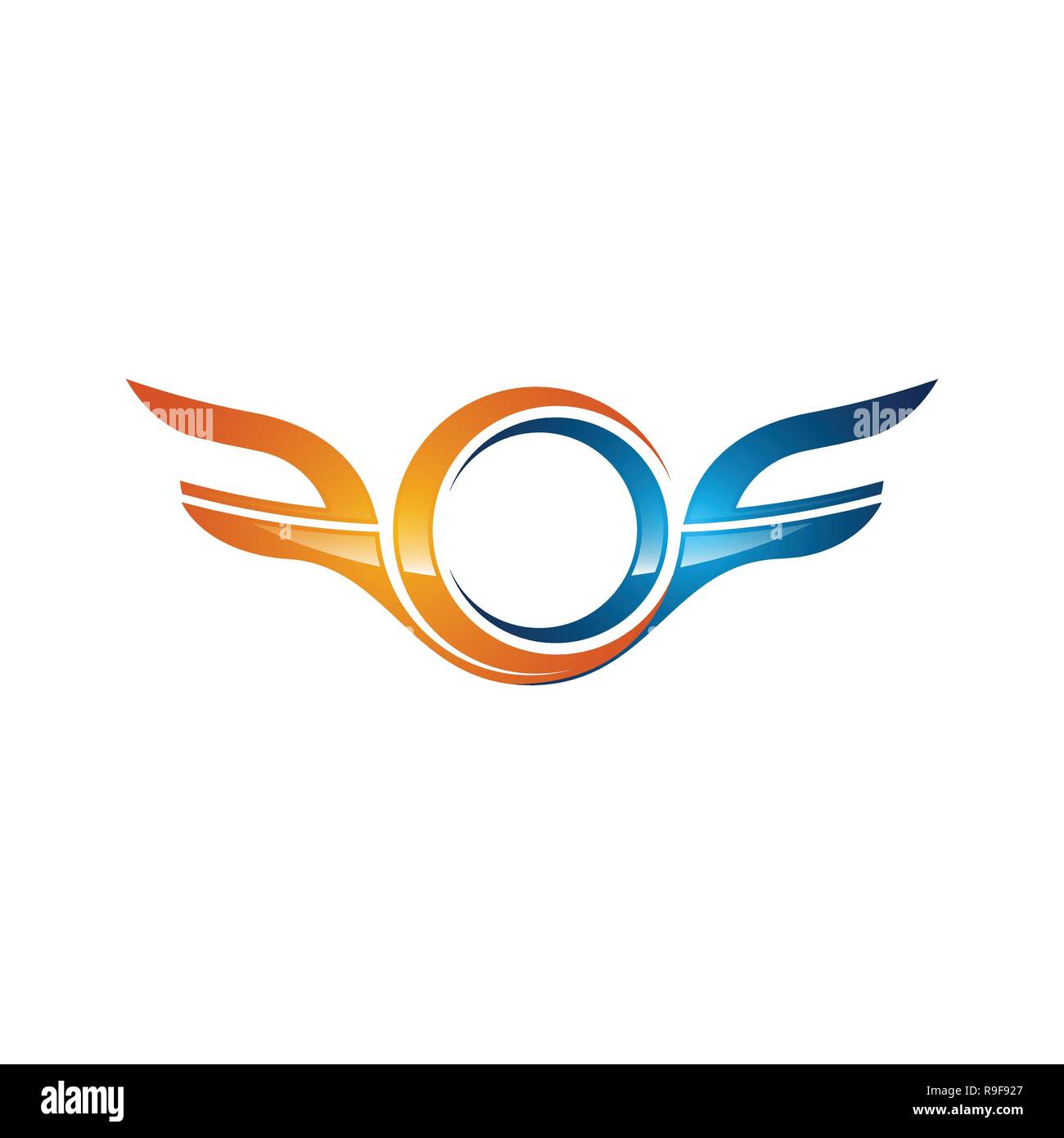 Forti ali abstract bold color logo logo alato azienda e icona flying ala, ala eagle marchio e logotipo ala figura di uccello, ali colorate Illustrazione Vettoriale
