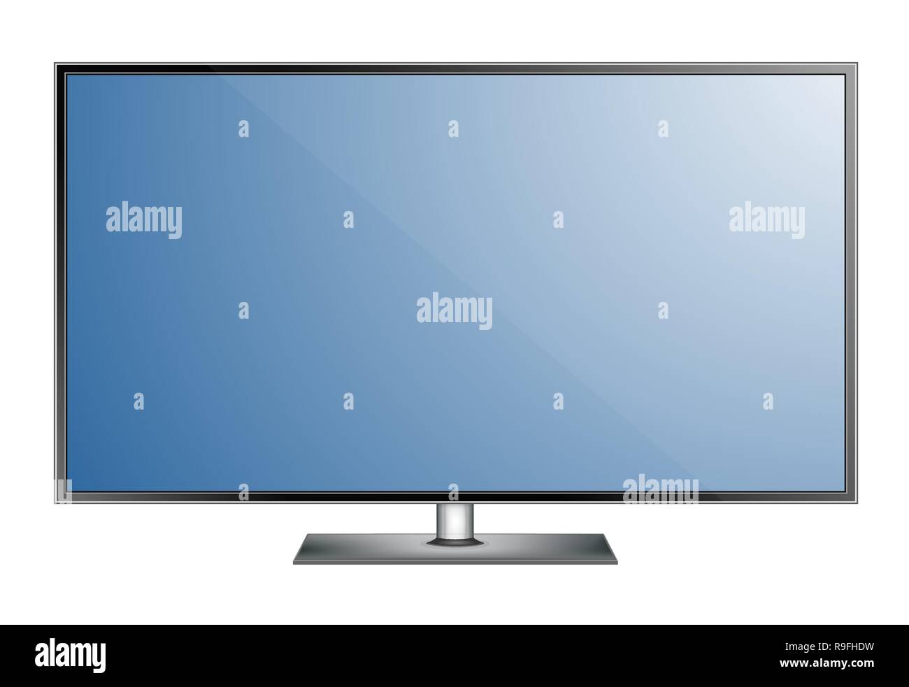 Sullo schermo del televisore. Moderno ed elegante di tipo led. Computer di grandi dimensioni display monitor mockup. Illustrazione Vettoriale Illustrazione Vettoriale