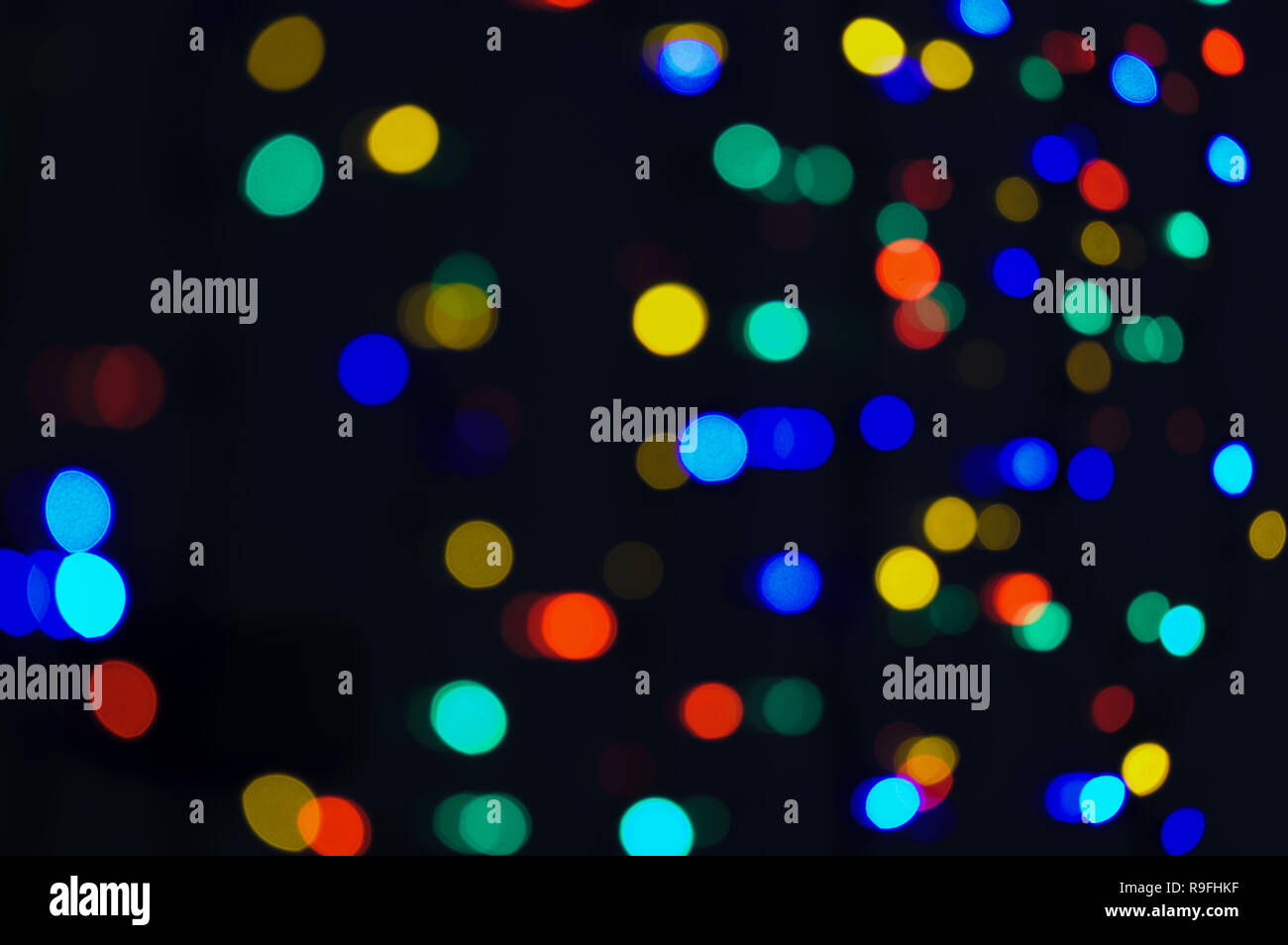 Abstract colorato sfocato fuori fuoco luci, sfondo bokeh di fondo Foto Stock