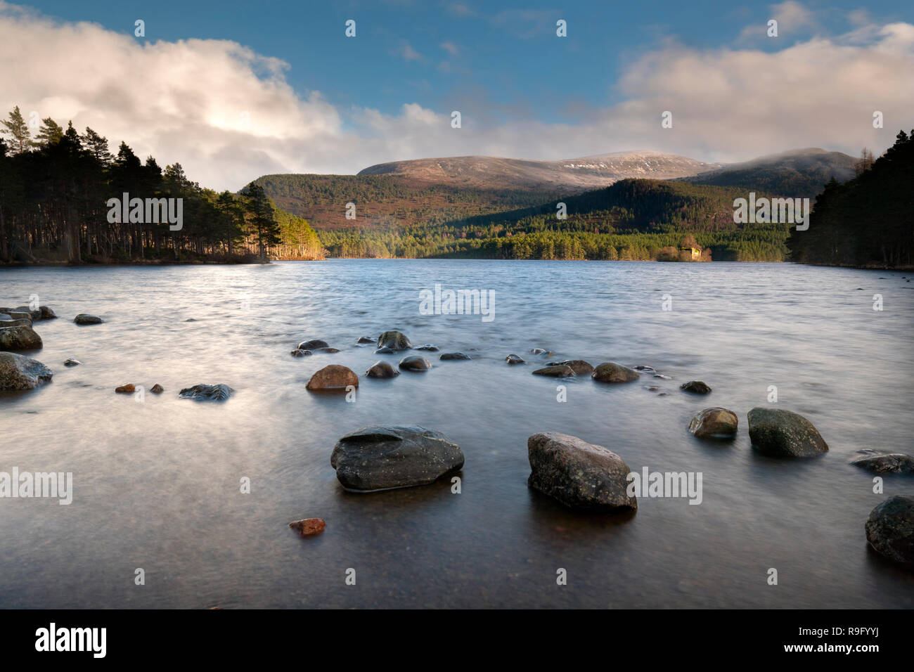 Loch un Eilein; Rothiemurchus; Scozia - UK Foto Stock