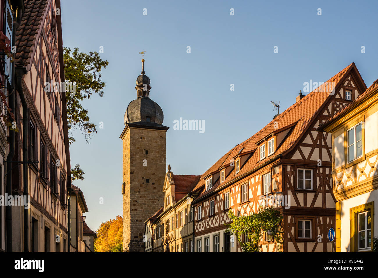 Torre della strega in Zeil am Main Foto Stock