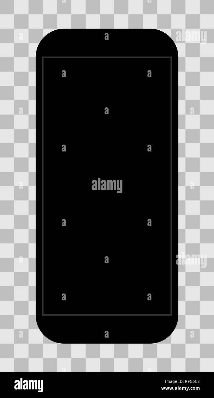 Icona dello smartphone - nero con spento lo schermo nero, isolato - illustrazione vettoriale Illustrazione Vettoriale