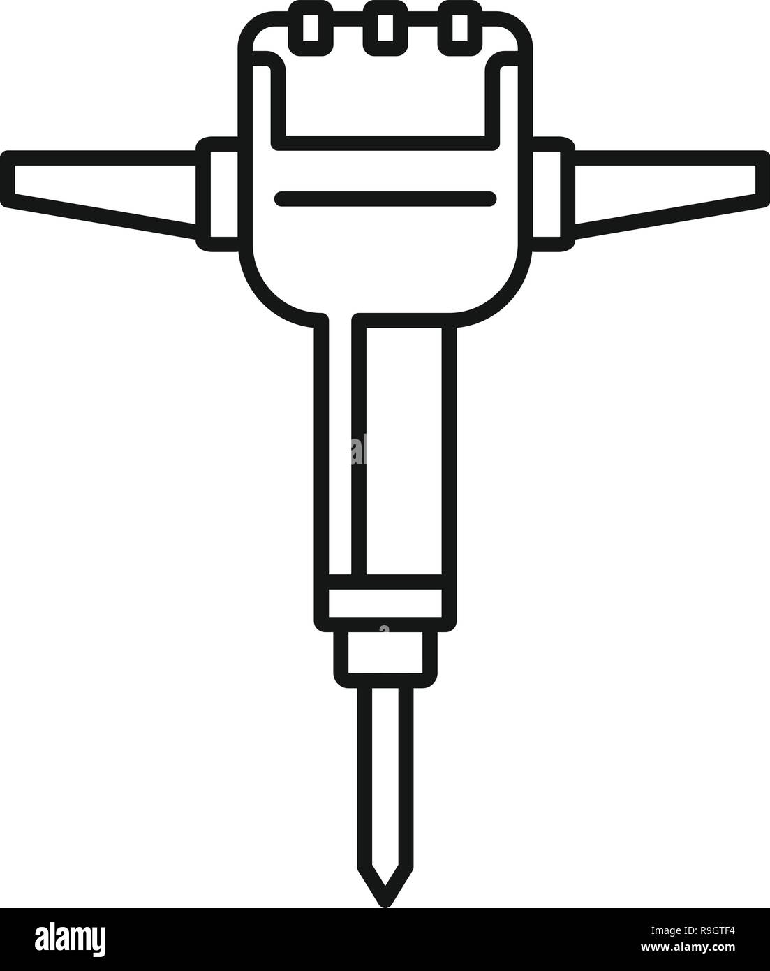 Impatto rock drill icona. Impatto di contorno perforatrice da roccia icona vettoriali per il web design isolato su sfondo bianco Illustrazione Vettoriale