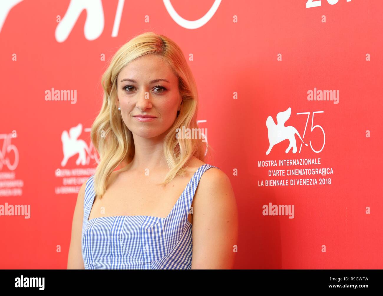 Venezia, Italia - 29 AGO 2018: Olivia Hamilton assiste il 'primo uomo' photocall al settantacinquesimo Venice International Film Festival (Ph: Mickael Chavet) Foto Stock