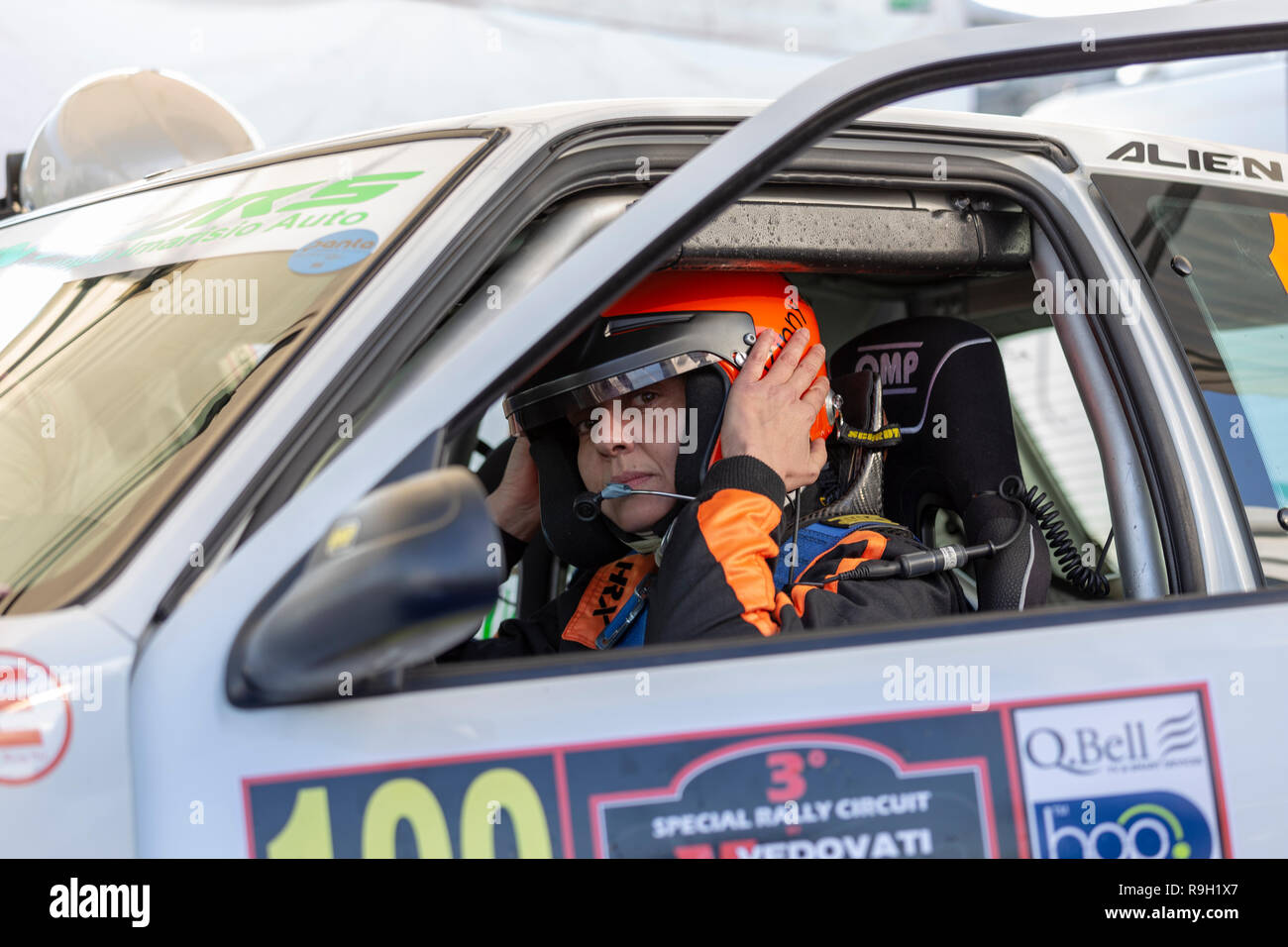 Anna Chinnici, pilota le donne partecipano in un rally di Monza, Italia Foto Stock