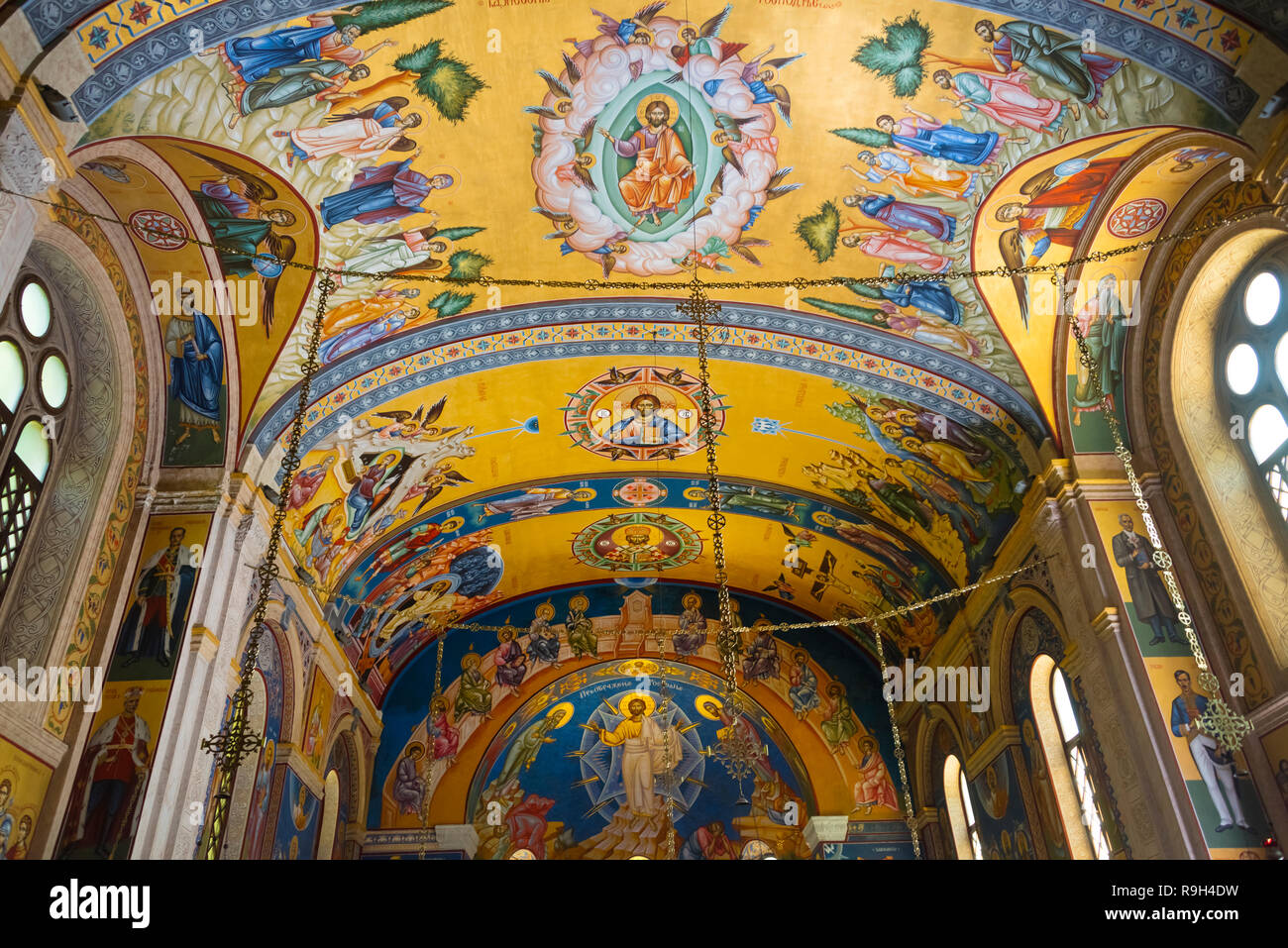 Interno del tempio Cattedrale della Santa Trasfigurazione di Nostro Signore, Trebinje, Bosnia Erzegovina Foto Stock