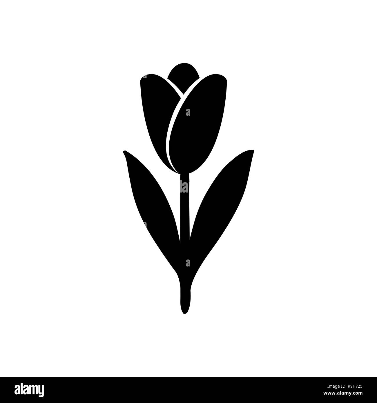 Tulip Icona. Tulip silhouette. Vettore Illustrazione Vettoriale