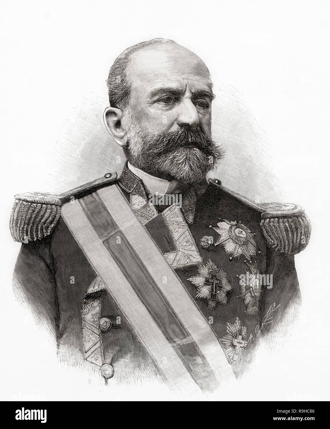 Excelentísimo Señor Don Florencio y Montojo Trillo, 1824 - 1896. Lo spagnolo ufficiale militare, marine e politico. Da La Ilustracion Española y Americana, pubblicato nel 1892. Foto Stock