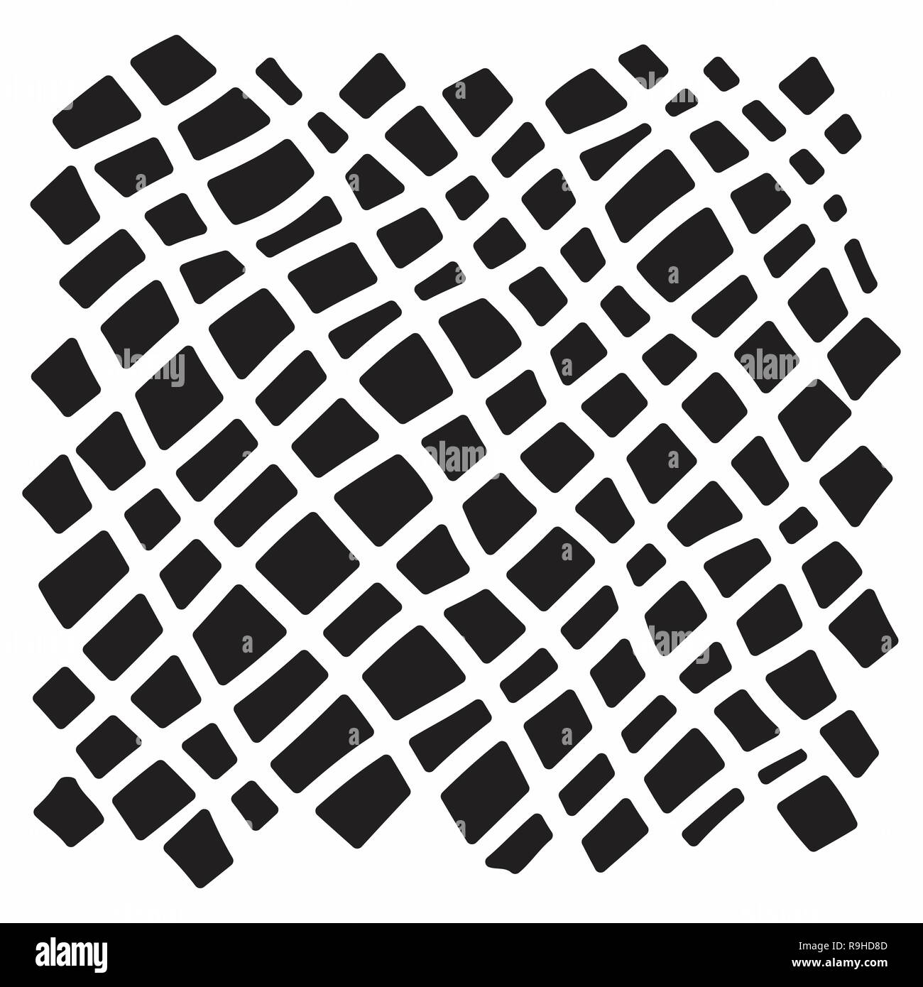 Moderno diagonale handdrawn motivo a scacchi. Disordinato ornamento striato di nero dipinto a mano i tratti su sfondo bianco. Elegante design vettoriali per fab Illustrazione Vettoriale