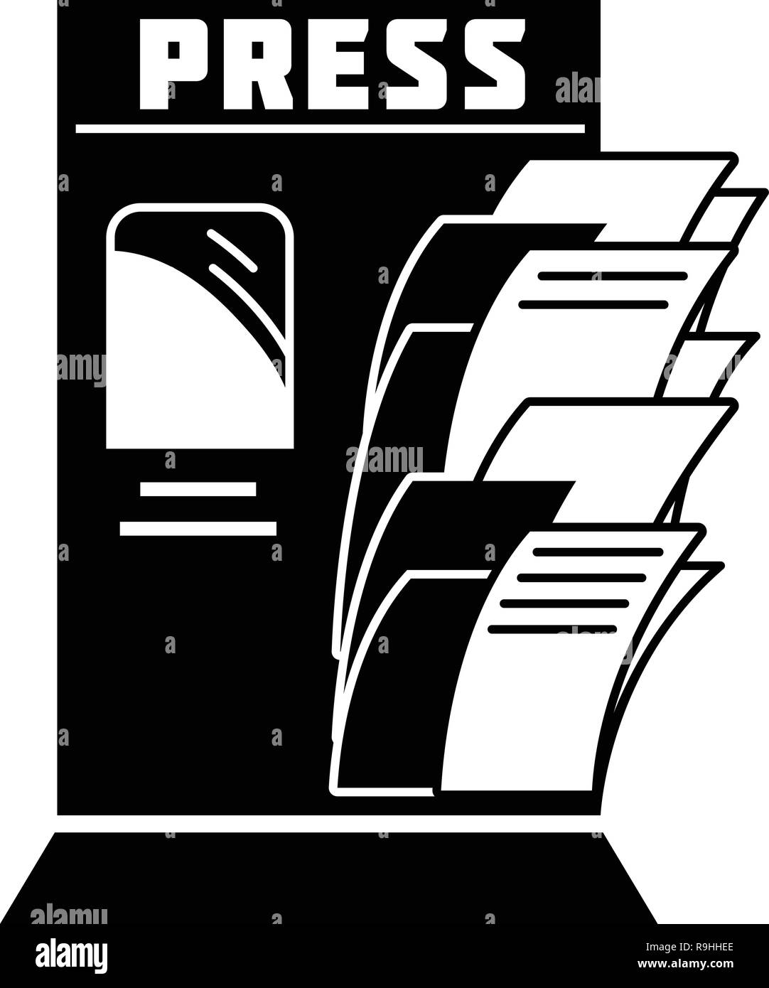 Premere vending machine icona, stile semplice Illustrazione Vettoriale