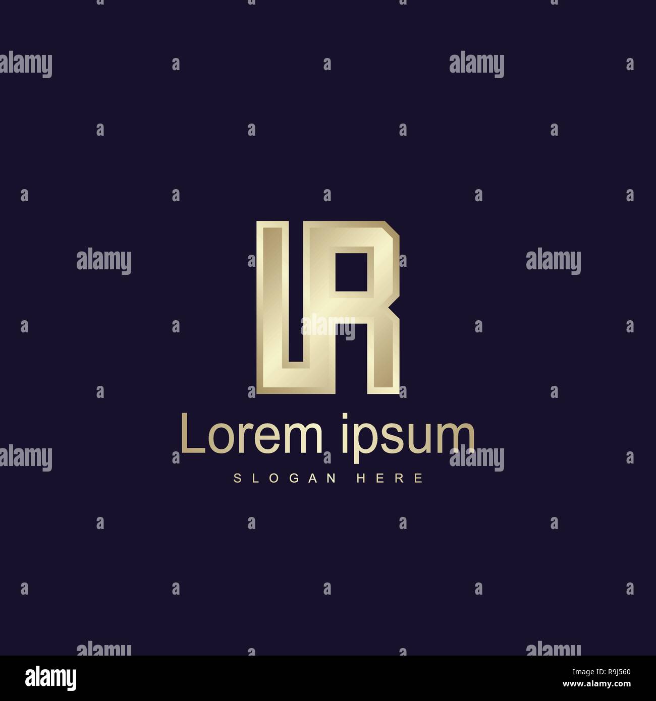 Lettera iniziale IR modello Logo Design Vettoriali Illustrazione Vettoriale