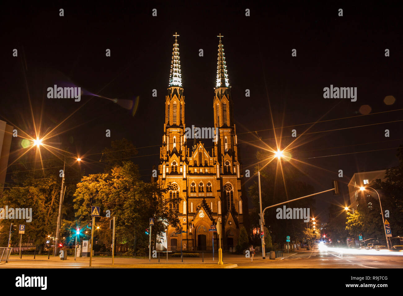 Varsavia di notte Foto Stock