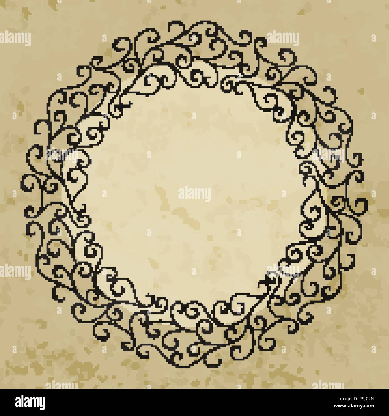 Elegante disegnati a mano retrò cornice floreale. Illustrazione Vettoriale