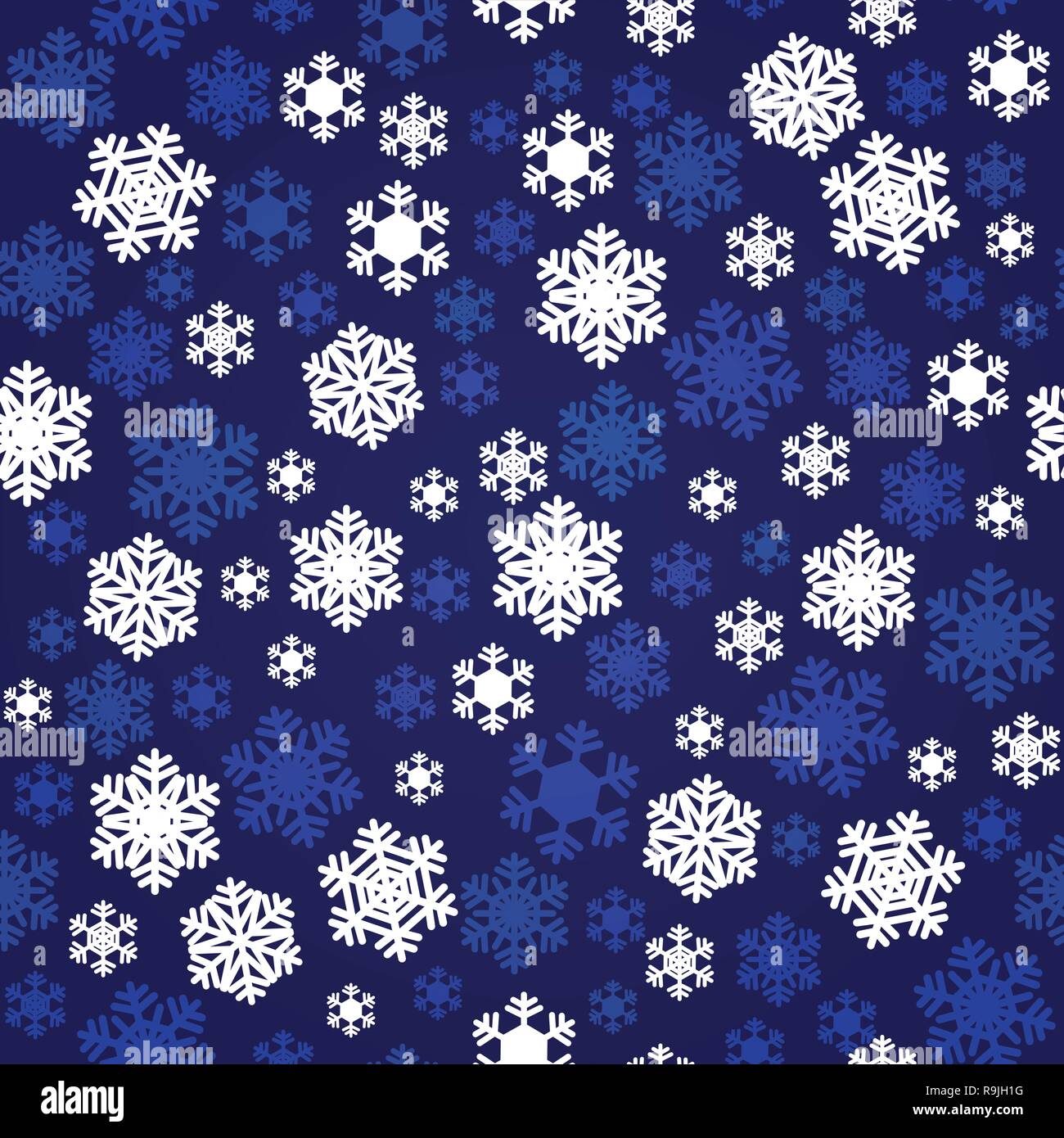 Natale blu navy e fiocchi di neve bianca seamless pattern per vacanze Home decor, Tessile e confezione regalo Illustrazione Vettoriale