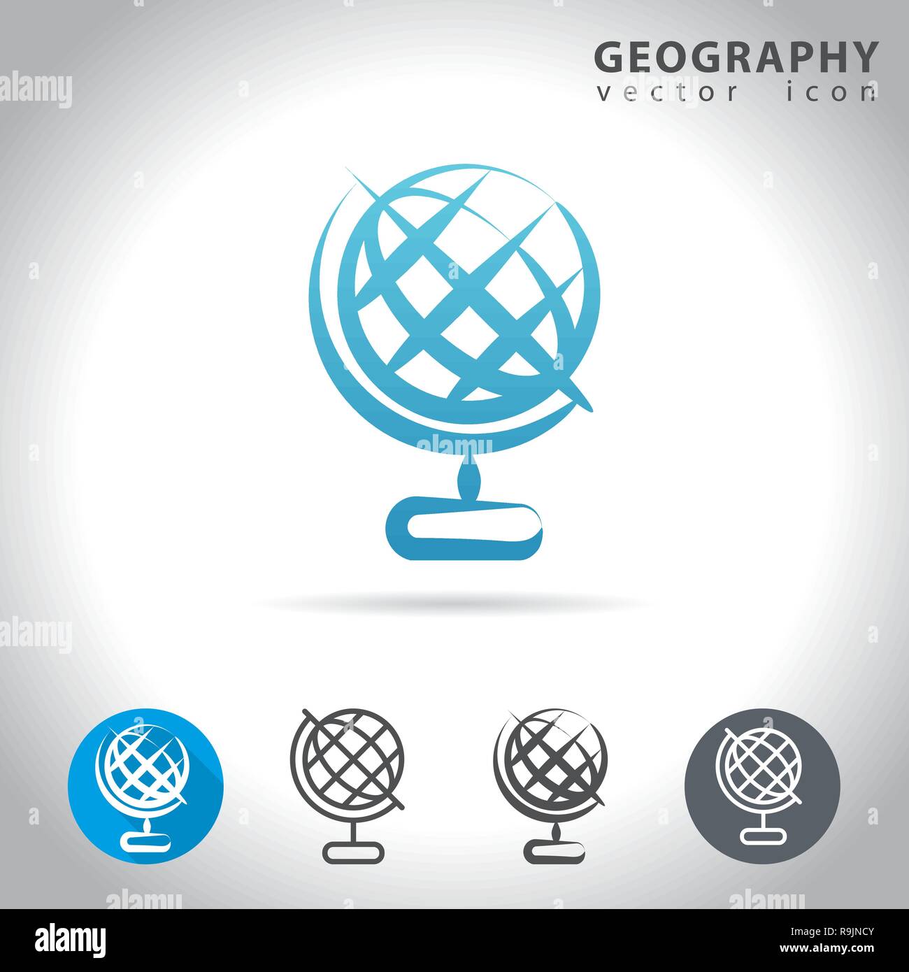 Geofraphy icona blu Illustrazione Vettoriale