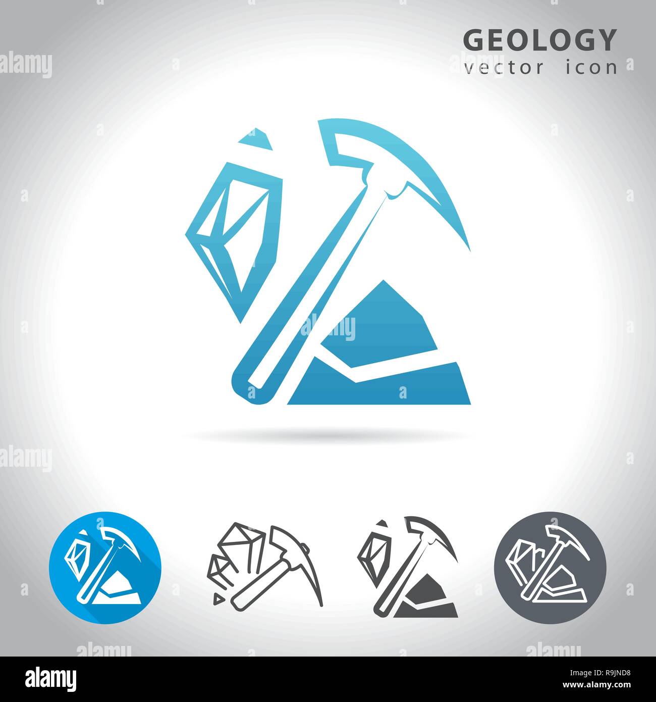 Geologia icona blu Illustrazione Vettoriale